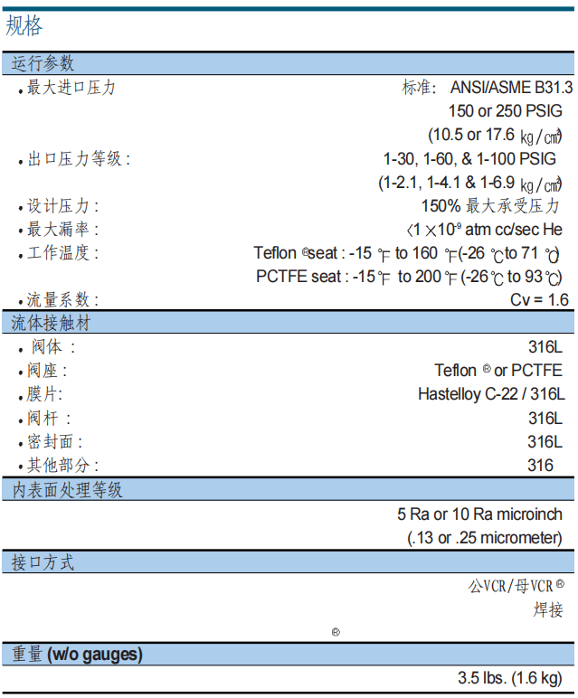 富士金 TK-FUJINKIN TKSCT 調壓閥 HFRG2參數(shù)
